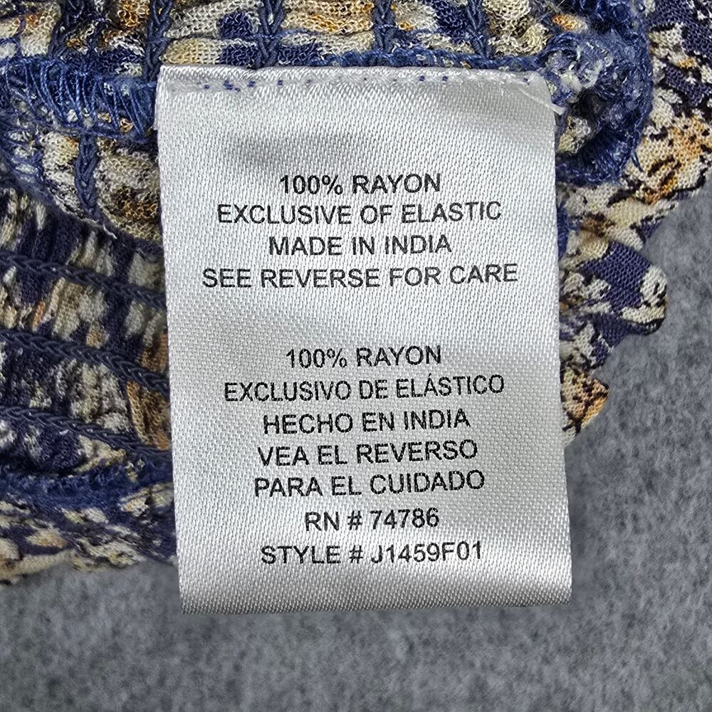 NWT Patrons of Peace Womens Large Smocked Floral Cropped V Neck Top - Picture 9 of 15